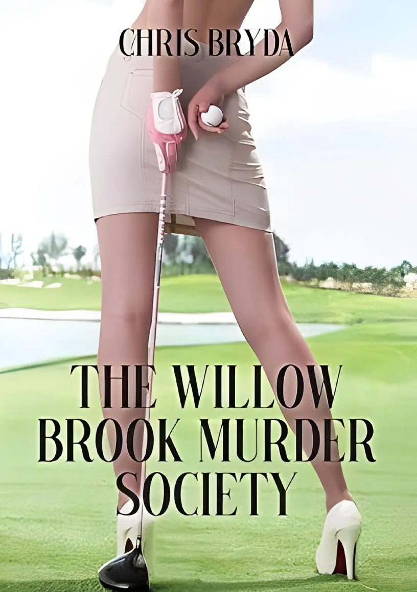 Golfer holding club, "The Willow Brook Murder Society.